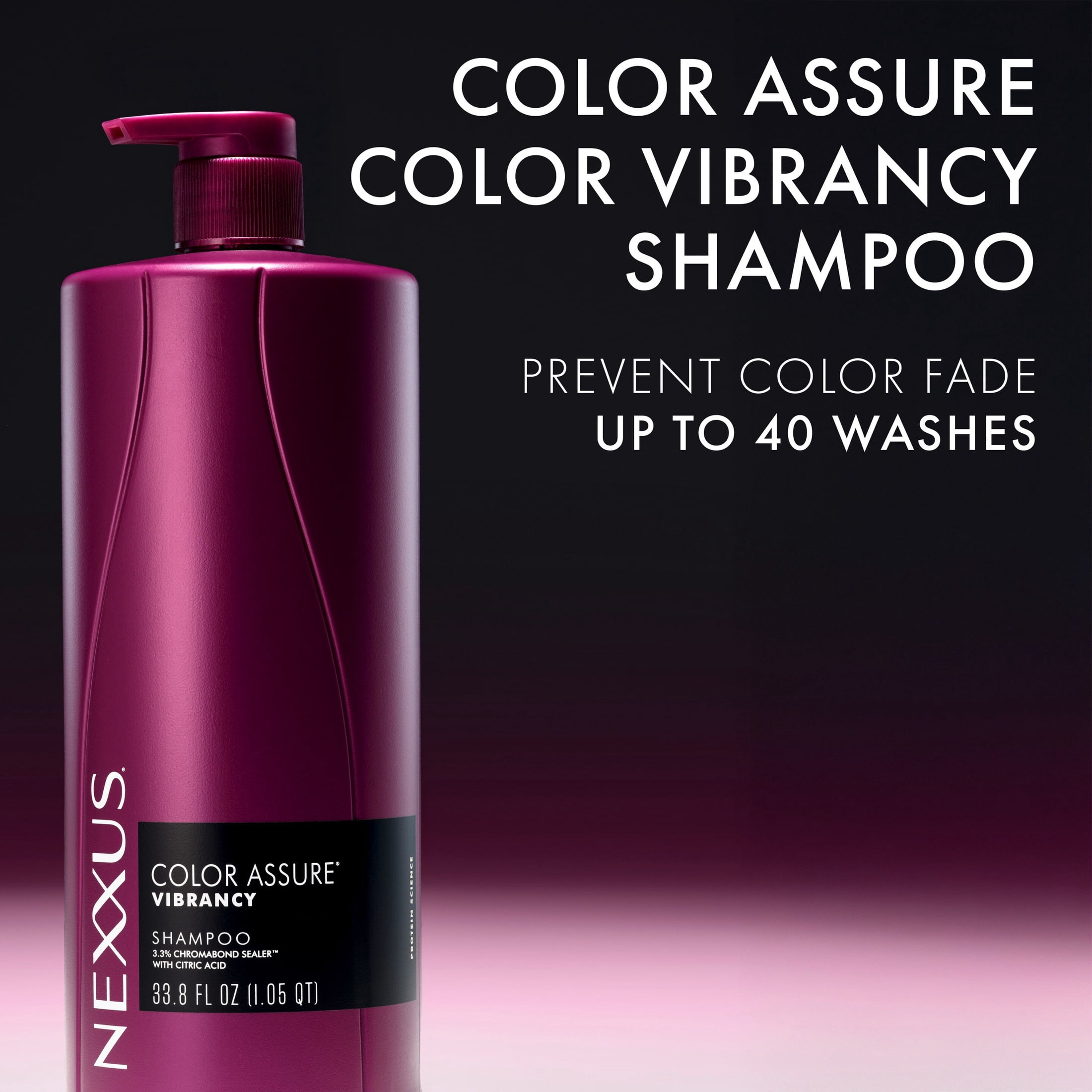 Nexxus Color Assure Shampoo for Color Treated Hair for Vibrancy Powered by Chromabond Sealer with Citric Acid ,33.8 fl oz