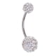 thumbnail image 2 of Piercing para el ombligo con cristales y diamantes de imitación para mujer Blanco, 2 of 9