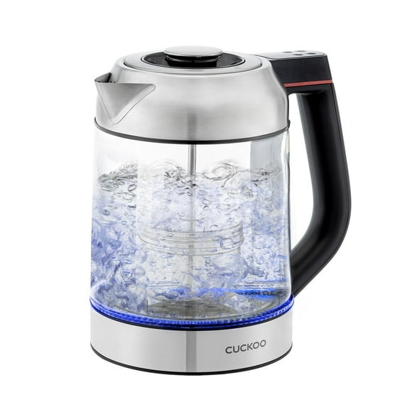Cuckoo Bouilloire Électrique avec Infuseur en Verre Bouilloire Électrique avec Contrôle de Température Multi-Lumières Led Facile à Lire Capacité 1,7 Litre Théière (Ck-G170Bs))