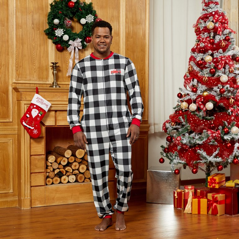 PatPat Family Matching Christmas Pajamas Plaid Onesies,Classic