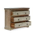 thumbnail image 3 of Benjara 40x14 Wide Dresser Chest, 3 Drawers, White Walnut Brown Acacia Wood, 3 of 5