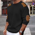 thumbnail image 1 of Autumn and winter men's sweater round neck long sleeve stitching pullover slim sweater, 1 of 5