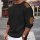 thumbnail image 2 of Suéter de hombre de otoño e invierno, jersey de cuello redondo de manga larga con costuras, suéter ajustado, 2 of 6