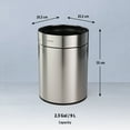 thumbnail image 2 of Tramontina 2.38 Gallon Stainless Steel Round Open Top Waste Bin, 2 of 5