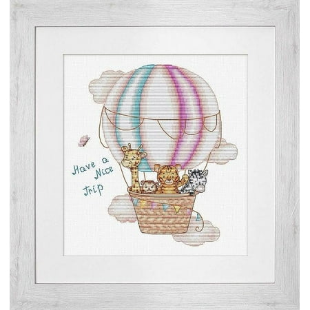 UPC: 4840746023378 | Counted Cross-Stitch Kit Have A Nice Trip B1191L Needlework Easy Small Balloon White By Luca-S