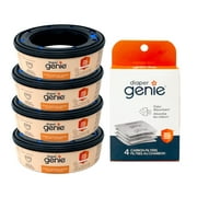 Playtex Diaper Genie Max Fresh Refill bags with Clean Laundry Scent and Anti-Microbial, 1,080 Count + Diaper Genie Carbon filter 4 Count