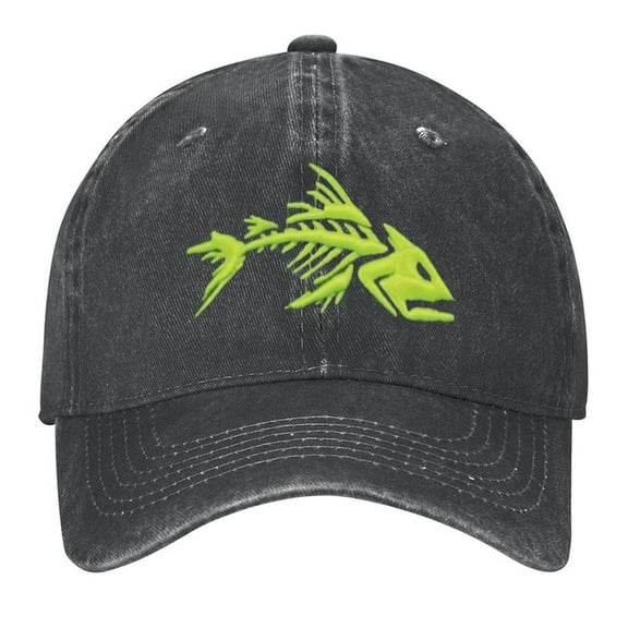 Bonefish Print Vintage Wash Dad Hat Adjustable Curved Brim Baseball Cap,Casual Outdoor Sports Fishing Cap for Men and Women