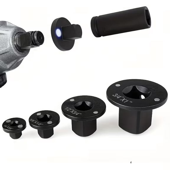 Hotpom Low Profile Impact Socket Adapter Set, 4Pcs Fast Accurate Universal Drive Ratchet Adapter Kit Designed for Tight Spaces Ideal for Mechanics & DIY Use