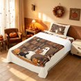 thumbnail image 3 of Homewish Halloween Spooky Animal Twin Sheets, Pumpkin Lantern Ghost Bedding, Beige Brown Orange, 3 Pieces (1 Flat Sheet, 1 Fitted Sheet and 1 Pillowcase), 3 of 6