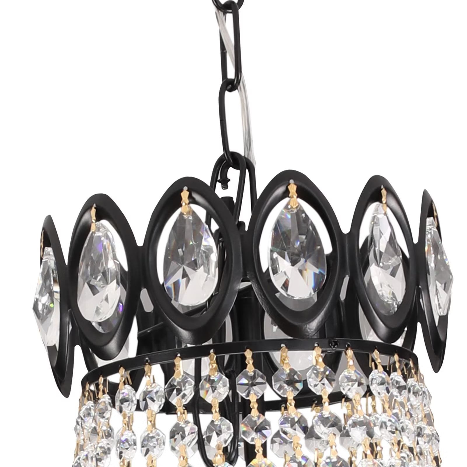 9-Light Empire Crystal Chandelier, Modern Luxurious K9 Crystal Pendant Light Ceiling Light Fixture for Living Room Dining Room
