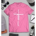 thumbnail image 3 of S4E Men's Jesus Cross Religious T-Shirt Small Azalea Pink, 3 of 4