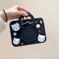 thumbnail image 2 of TECH CIRCLE Cartoon Tablet Case for 10.2" iPad 9th/8th/7th Generation (2021/2020/2019), Cute Kids Case, Built-in Rotating Kickstand & Handle, with Shoulder Strap, Shockproof Portable Case, Black Cat, 2 of 6