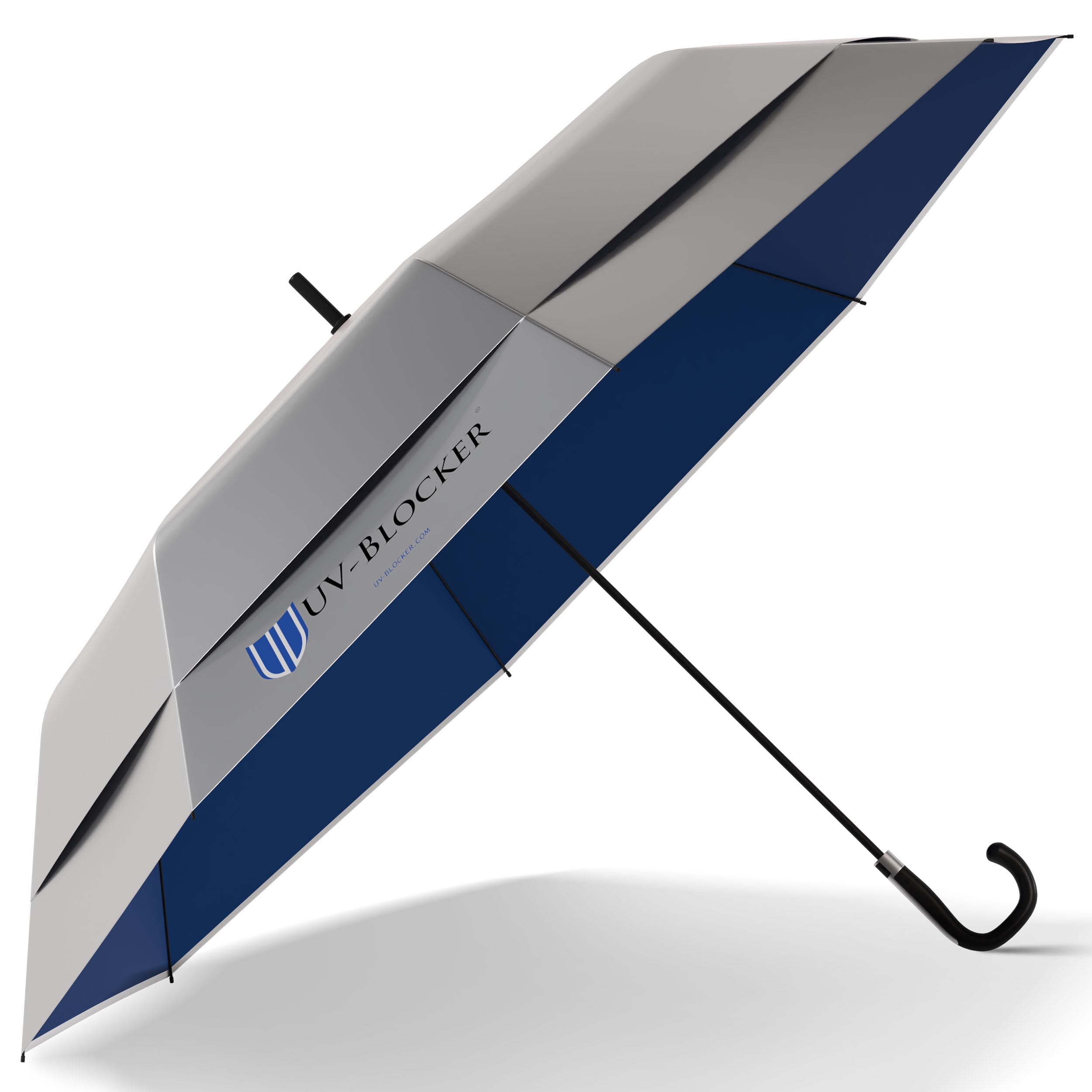UV Blocker Reflective Windproof Handheld Umbrella with Sun Protection UPF 55+