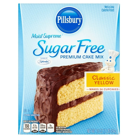 Pillsbury Moist Supreme Sugar Free Classic Yellow Premium Cake Mix, 16 oz