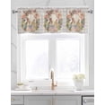 thumbnail image 2 of Easter Bunny Linen Curtain Valance for Bedroom/Bathroom/Kitchen/Office/Living/Dining Room Windows, Watercolor Flower Eggs Retro Buffalo Plaid Rod Pocket Topper Decorative Cafe Drapes Panel 42"x12", 2 of 6