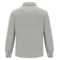 thumbnail image 5 of Maoxin Men's Jacket Men's Fashion Casual Trend Woolen-breasted Solid Color Long-sleeved Hoodless Casual Coat/jacket Gray L, 5 of 7