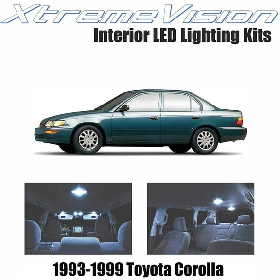 XtremeVision Interior LED for Toyota Corolla 1993-1999 4 Pieces Cool White Interior LED Kit Installation Tool