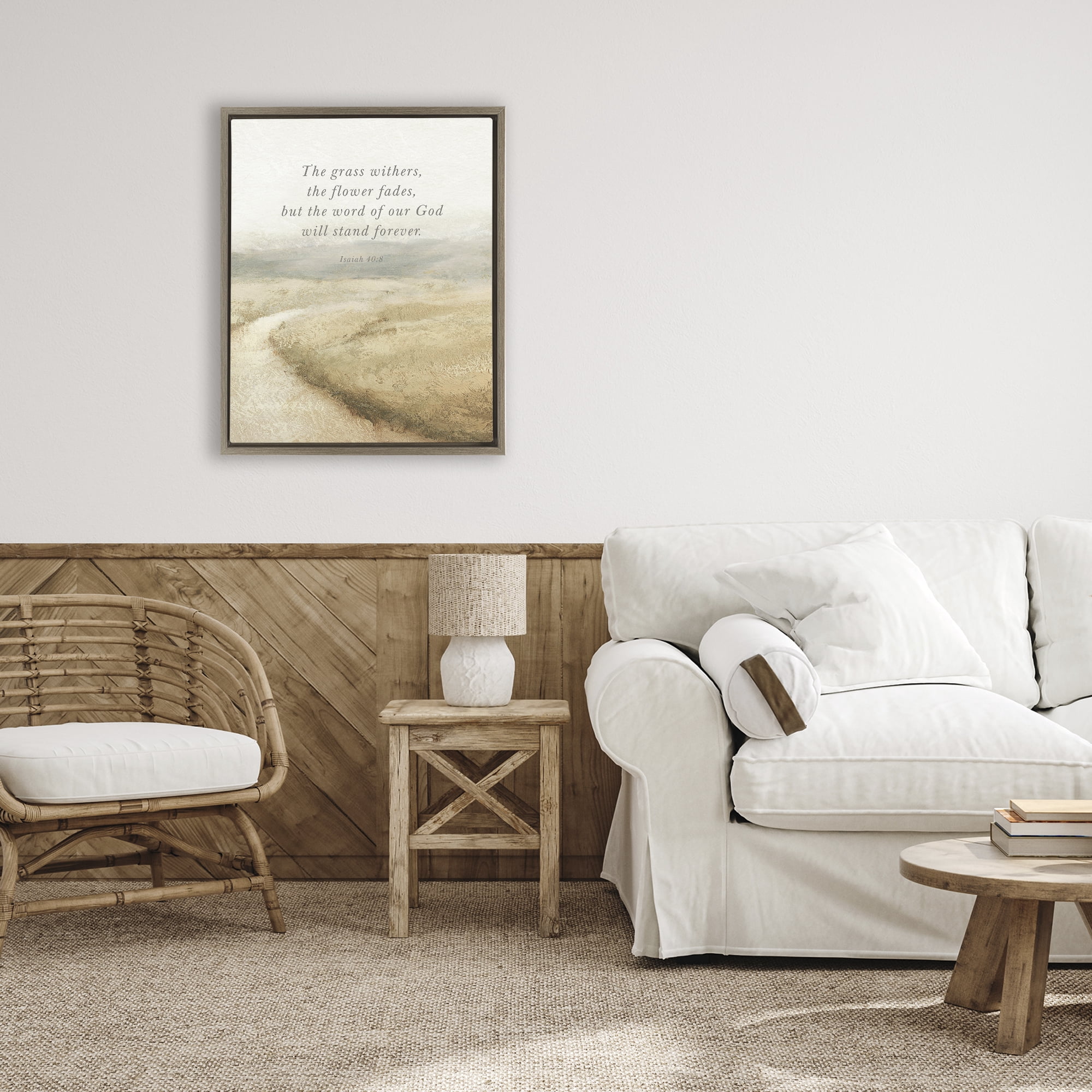 Stupell Industries Word Of God Isaiah Proverb Brown Framed Floater Canvas Wall Art, design by John Spaeth