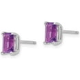 thumbnail image 2 of 14k White Gold 6x4.2mm Emerald Cut Amethyst Earrings - 7mm, 2 of 6
