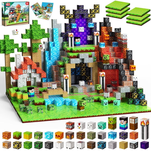 Magnetopia Bloques Magnéticos 200 Piezas con 6 Placas Base Juguete STEM