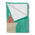 thumbnail image 2 of Cozy Soft Flannel Fleece Throw Blanket, Simplistic Classic Look Interior Illustration with Log and Candles Print, Cozy Plush for Indoor and Outdoor Use, 50" x 60", Multicolor, by Ambesonne, 2 of 5