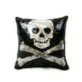 thumbnail image 4 of Lush Decor 18 x 18 Skull and Crossbones 100% Polyester Halloween Decorative Pillow, 4 of 9