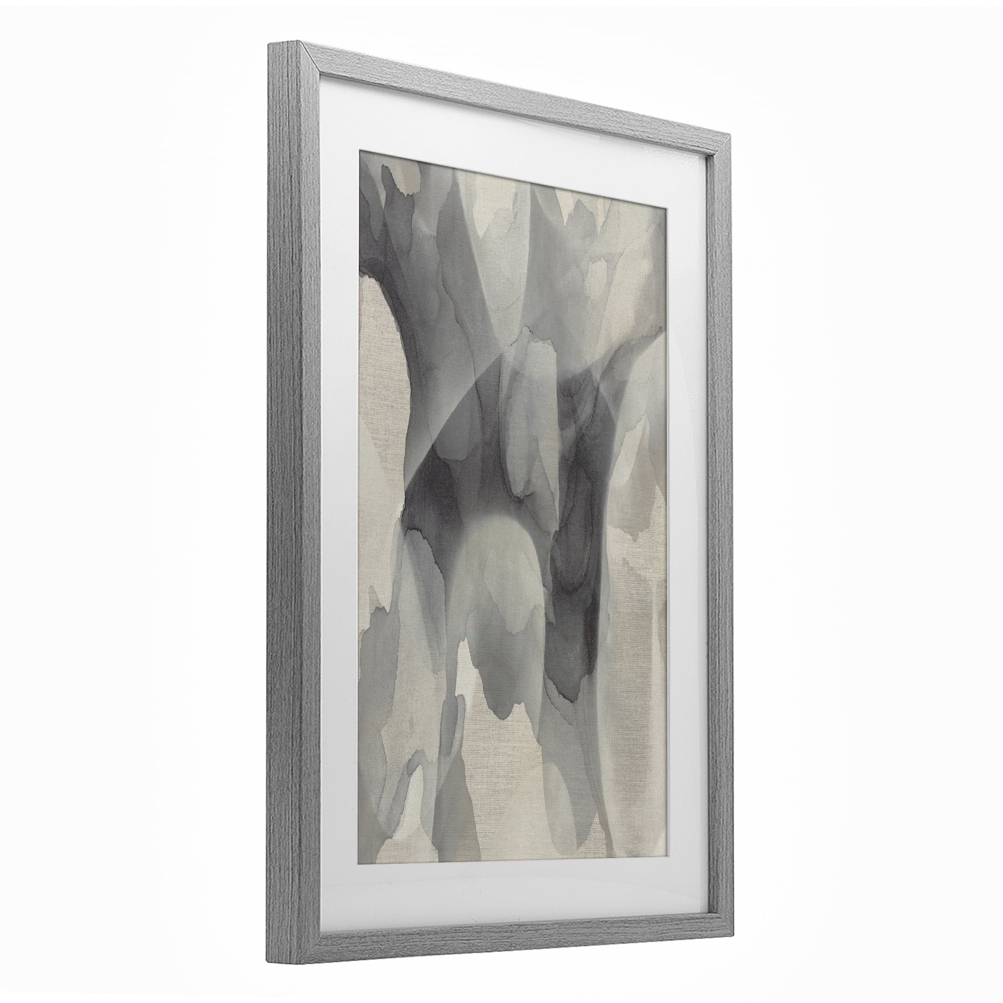 Stupell Industries Monochrome Watery Drips Gray Framed Print Under Glass, design by Kippi Leonard