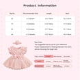 thumbnail image 5 of Yartina Baby Girls Lace Romper Dress Fly Sleeve Ruffle Jumpsuit Tutu Dress with Headband Champagne 80, 5 of 5