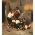 thumbnail image 2 of Otto Brandt 12x13 Gold Ornate Wood Frame and Double Matted Museum Art Print Titled - Italian Farmer Family when Storing the Heus (Approx. 1860-1880), 2 of 4