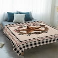 thumbnail image 4 of Farmhouse Blanket Soft Cozy Warm Throw Blanket for Couch, Plush Fuzzy Flannel Fleece Blankets for Sofa, Country Star Berry Plaid Lodge Grey Brown Bed Blankets Lightweight Gifts for Women, 40"x60", 4 of 9