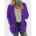 thumbnail image 1 of Innerwin Veste Cardigan pour Femmes Manteau de Fête à Manches Longues Moelleux Violet TTG, 1 of 8