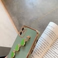 thumbnail image 6 of Girl Women Gold Electroplated Outlines with TPU Back Shell Phone Case + Hearts Chain, Compatible with iPhone 14, Full Body Protection (Scratch-resistant & Shockproof) - Green, 6 of 7