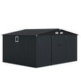 thumbnail image 2 of All-Weather Outdoor Metal Storage Shed with Windows and Lockable Doors – Durable, Weatherproof Galvanized Steel Garden Tool Shed – Dark Gray-1, 2 of 8