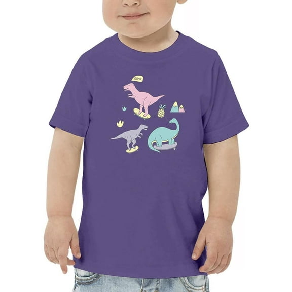 Pastel Color Dinos Roar T-Shirt Toddler -Image by Shutterstock, 5 Toddler