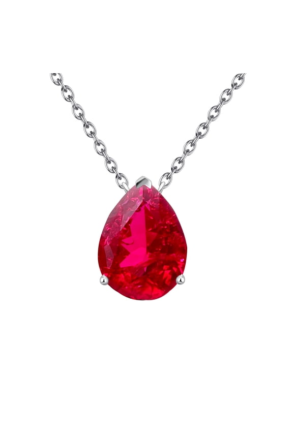 925 Silver Necklace 10x14mm 5# Lab Grown Ruby With Inclusions Closer ToThe Natural Effects For Women Jewelry