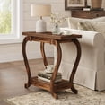 thumbnail image 3 of Fnova 2-Tier End Table with Storage, Farmhouse Wooden Side Table for Living Room, Small Spaces, Rustic Brown, 3 of 12