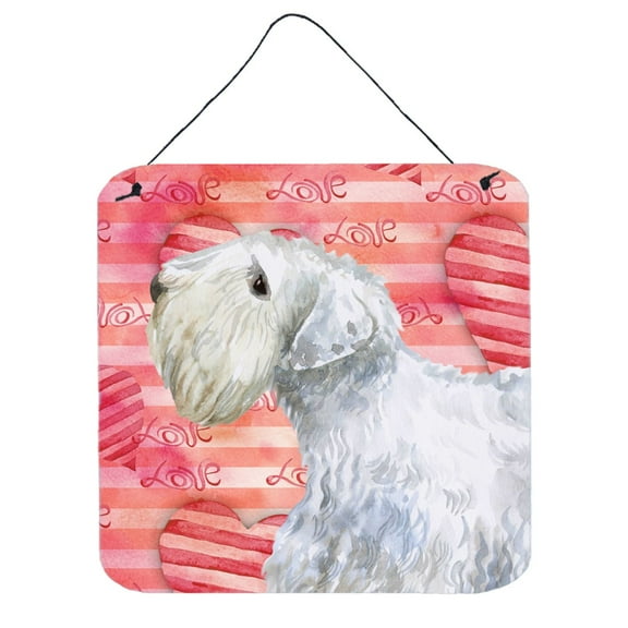 Sealyham Terrier Love Wall or Door Hanging Prints Red