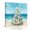 Blue, variant on Canvas Wall Art, Coastal Christmas Tree Framed Canvas Prints for Bedroom Office, Beach Sea Starfish Xmas Snowflake Large Gallery Wrapped Wall Decor for Home Office, Gifts, 16"x16" Ship Next Day