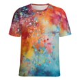 thumbnail image 5 of Wood Grain Particles T Shirts Basic T-Shirt Short Sleeve Ladies Tee Shirt Summer Graphic Clothing, 5 of 7