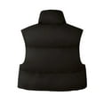 thumbnail image 3 of MixMatchy Women's Reversible Zip Up Winter Crop Vest Lightweight Sleeveless Warm Outerwear Puffer Vest Padded Gilet, 3 of 7
