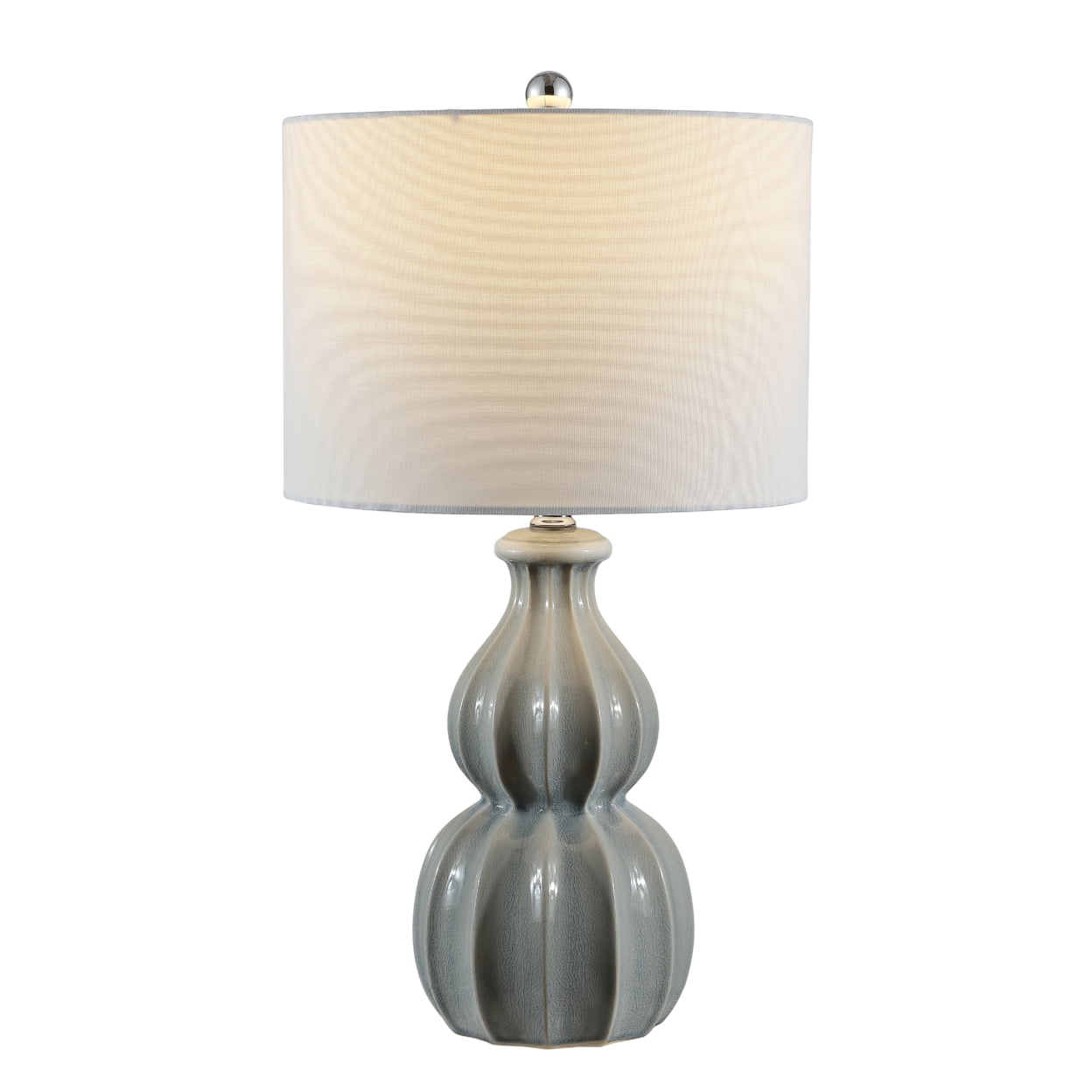 Safavieh Wade 15 in Modern Grey Table Lamps with White Transitional Shades