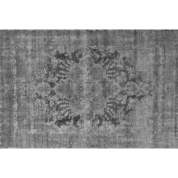 Ahgly Company Machine Washable Indoor Rectangle Traditional Dark Goldray Area Rugs, 8' x 12'