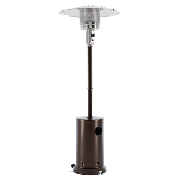 EDX 48,000 BTU Propane Patio Heater, Comes with Double Heating Grid and Wheels,Portable Design for Home, Commercial, Brown