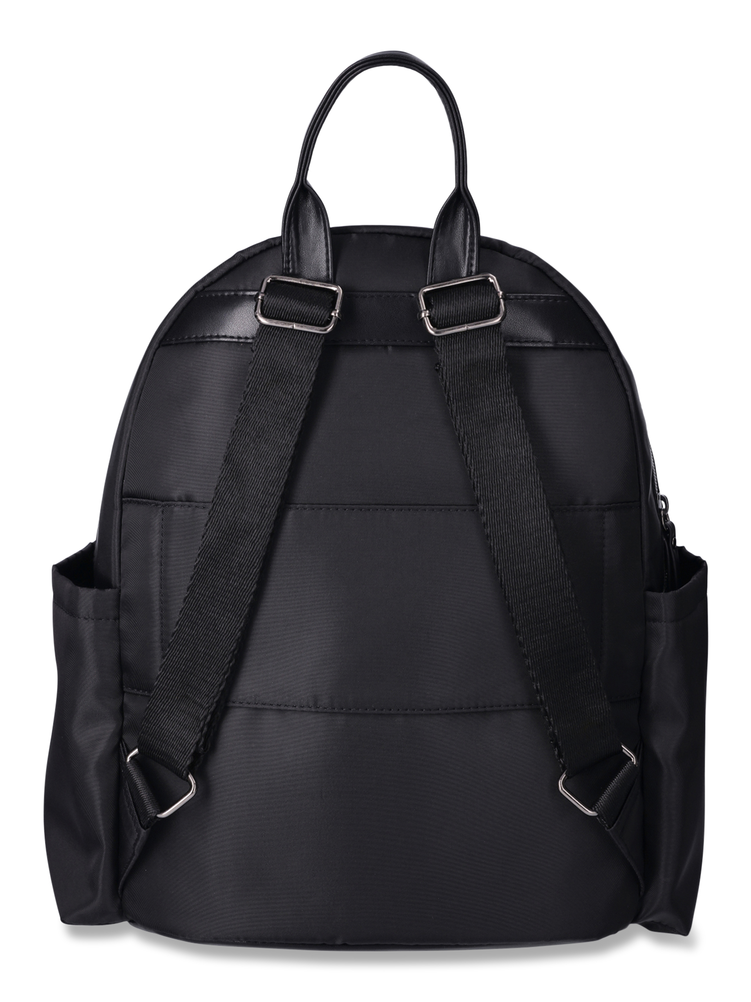Time And Tru Women's Black Nylon Backpack – Multi-Pocket With Laptop Sleeve