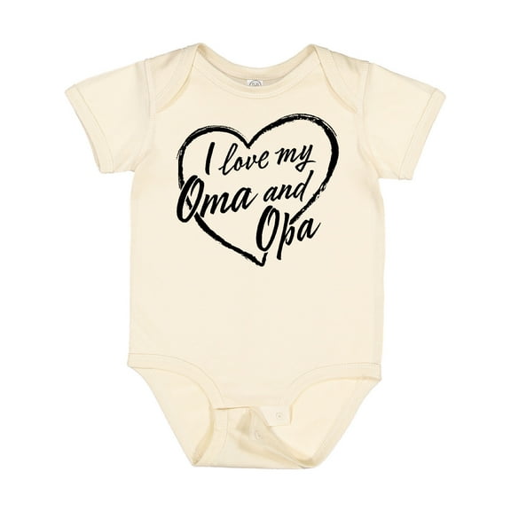 Inktastic I Love My Oma and Opa in Black Chalk Heart Boys or Girls Baby Bodysuit