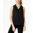 thumbnail image 2 of VINCE CAMUTO Womens Black Inverted Pleat Sleeveless V Neck Tank Top Size: XS, 2 of 2