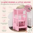 thumbnail image 5 of Toddler Tower with Adjustable Height, Toddler Kitchen Stool Helper with Anti-slip Mat, Step Stool for Kitchen, Bathroom, Pink, 5 of 9