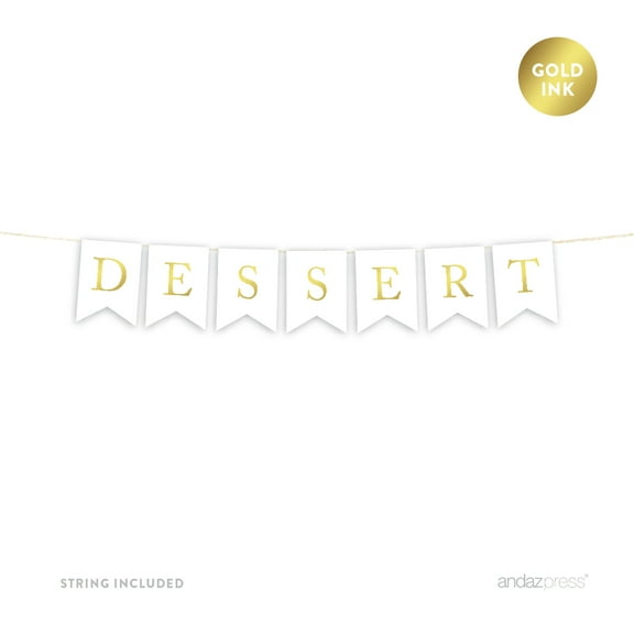 Dessert Gold Ink Pennant Party Banner
