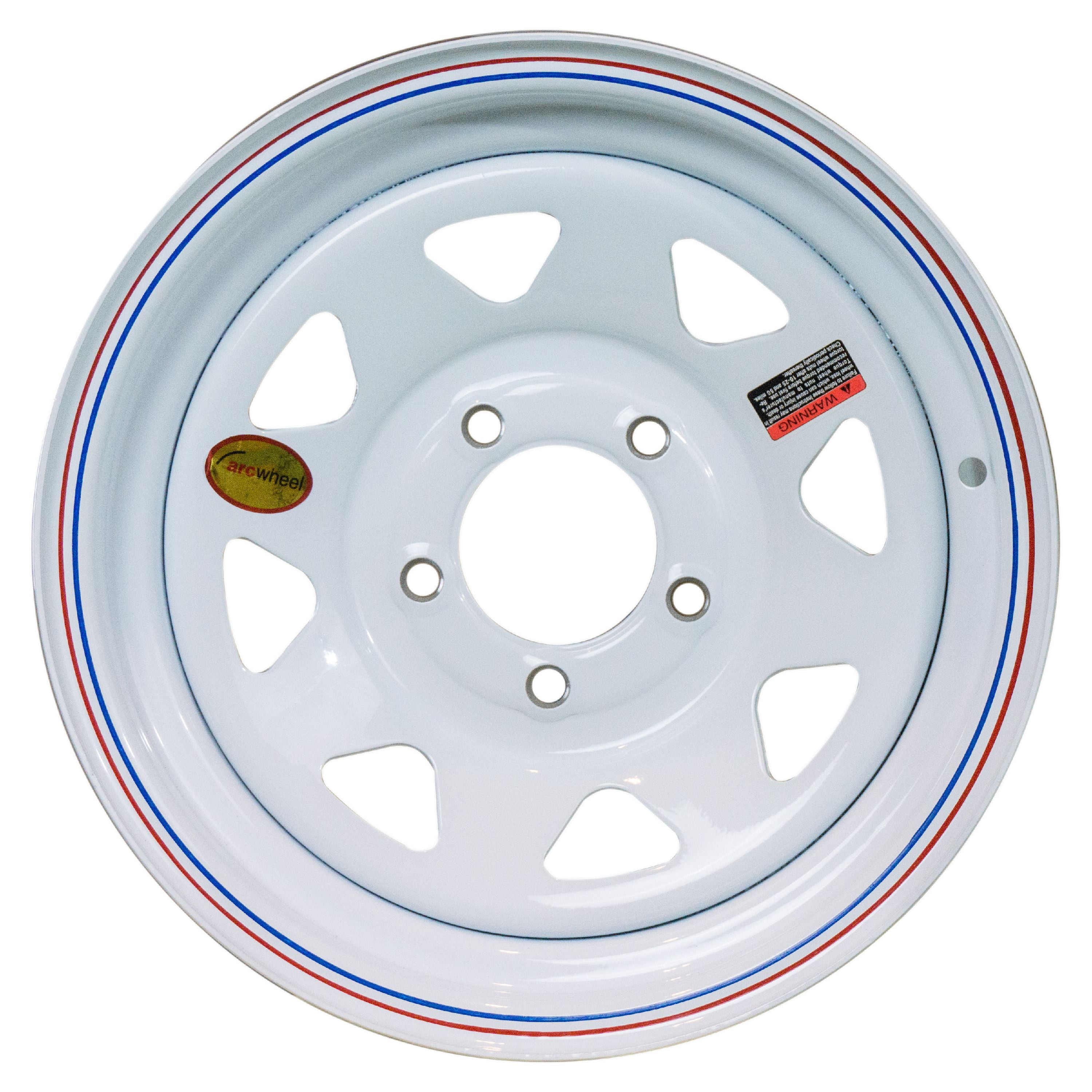 Arcwheel White Spoke Steel Trailer Wheel 14" x 6" Rim 5 on 4.5