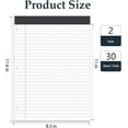 thumbnail image 2 of duomi-2 Pack Legal Pads 8.5 x 11 White Wide Ruled Notepads Perforated Writing Pads, 30 Sheets Per Notepad, 3-Hole Punched Paper, Writing Note Pads for School, Home, Office, Business, 2 of 4